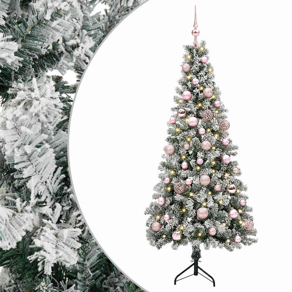 Tekokuusi joulupalloilla 150 cm 150 LEDiä Lämpimän Valkoinen