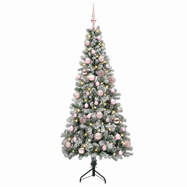 Tekokuusi joulupalloilla 150 cm 150 LEDiä Lämpimän Valkoinen