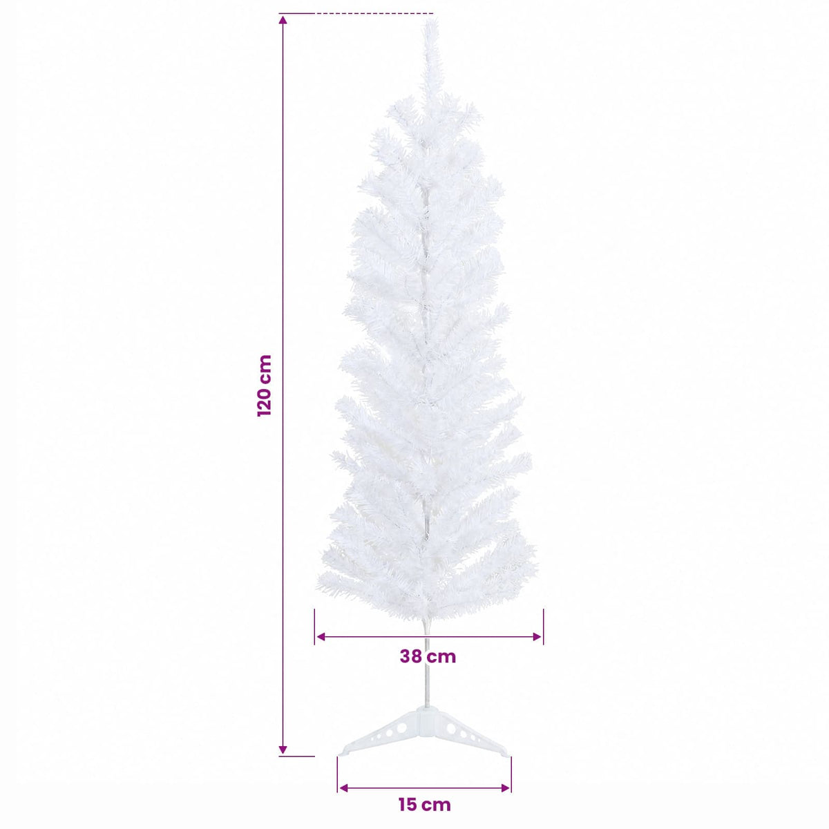 Kapea tekokuusi joulupalloilla 120 cm 150 LEDiä