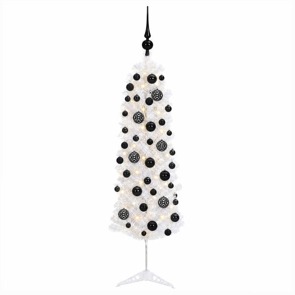 Kapea tekokuusi joulupalloilla 120 cm 150 LEDiä