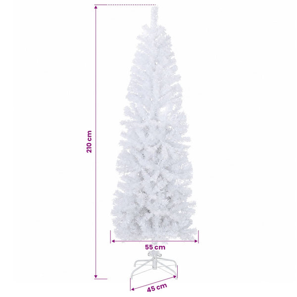 Kapea tekokuusi joulupalloilla 210 cm 300 LEDiä