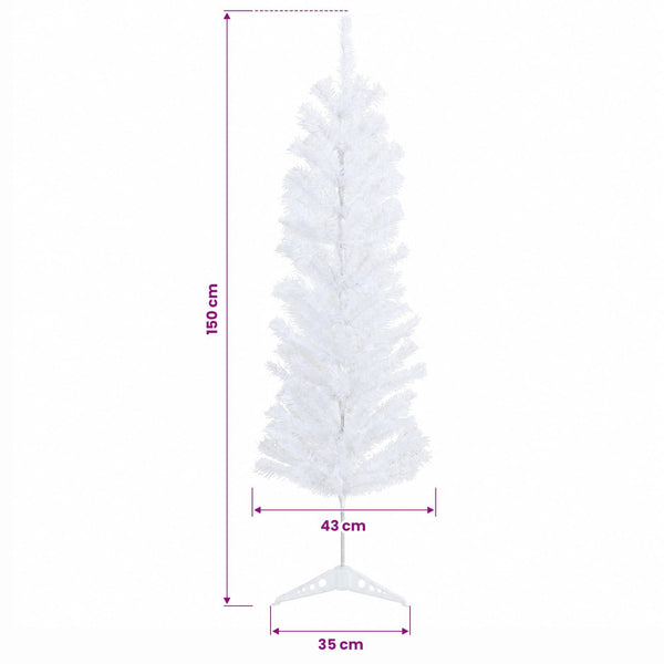 Kapea tekokuusi joulupalloilla 150 cm 150 LEDiä