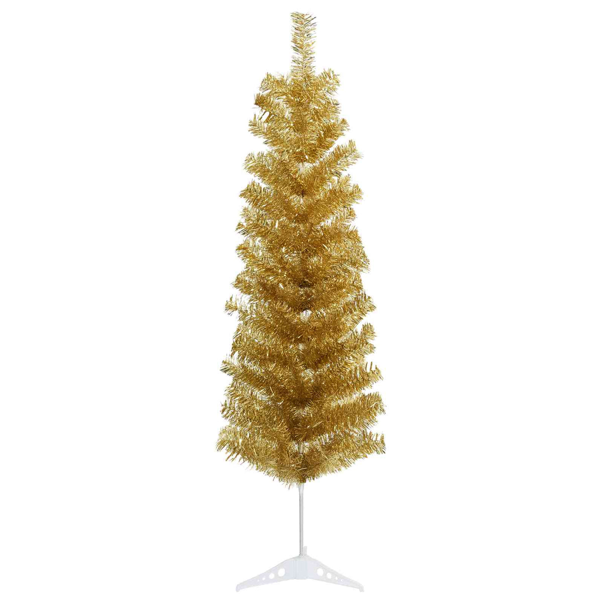 Keinotekoinen hoikka joulukuusi koristeilla 150 cm 150 LEDiä