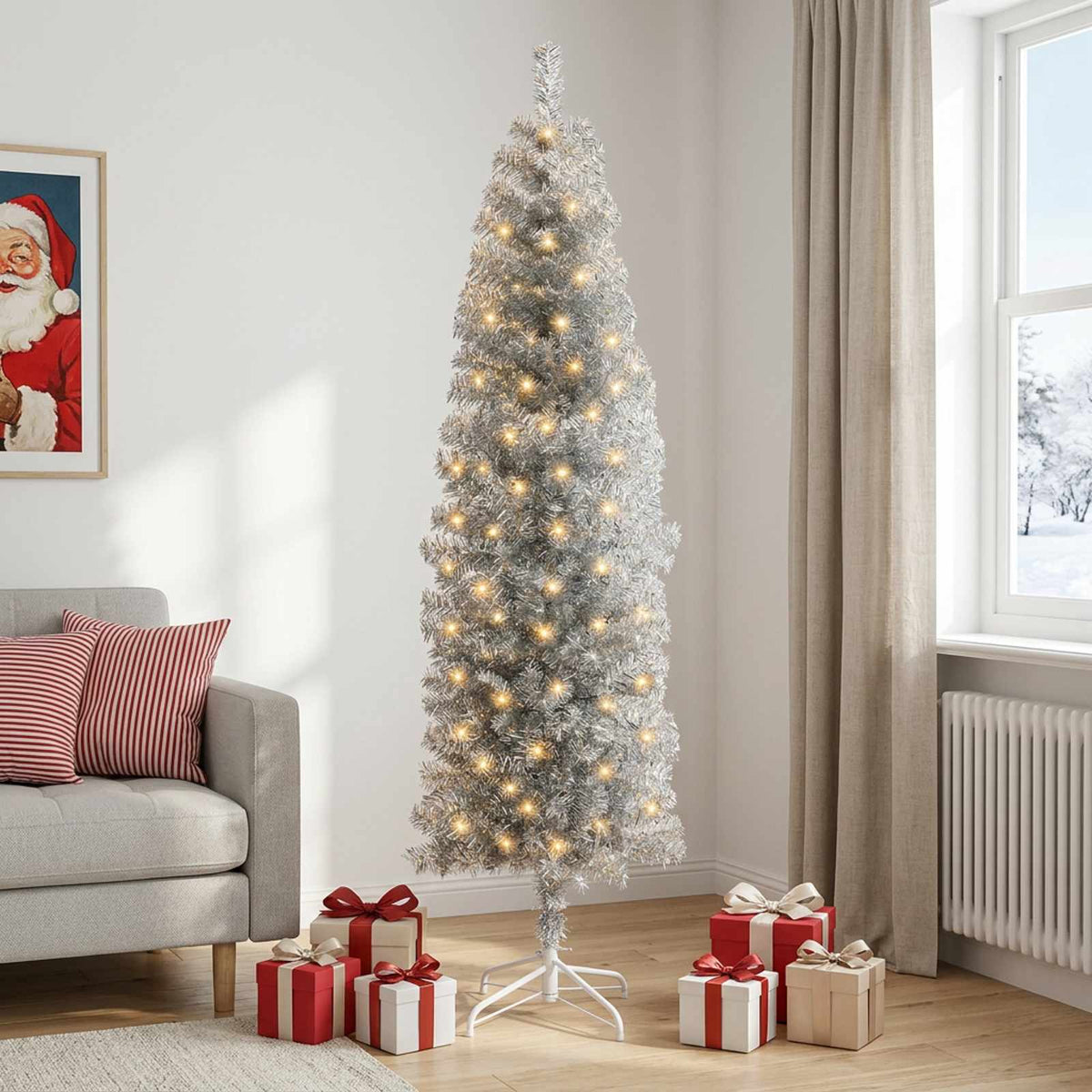 Tekopaksu joulupuu 240 cm 300 LEDiä Lämpimän Valkoinen
