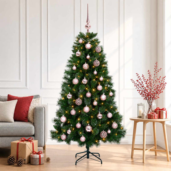 Tekojoulukuusi joulupalloilla 120 cm 150 LEDiä
