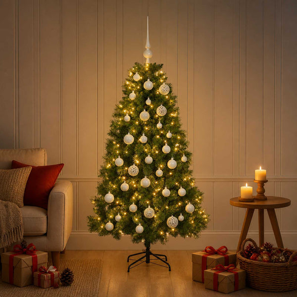 Tekokuusi koristepallolla 150 cm 150 LEDiä Lämpimän Valkoinen