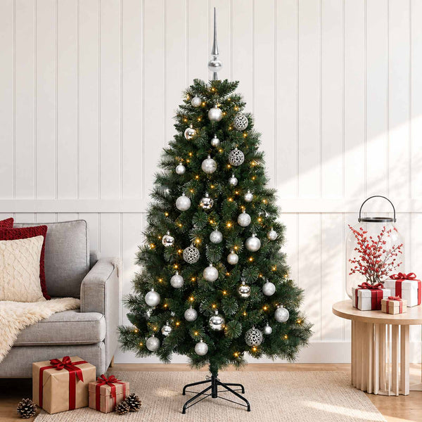 Tekojoulukuusi ja joulupallot 150 cm 150 LEDiä