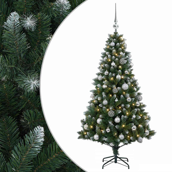 Muovinen joulukuusi koristeilla 120 cm 150 LEDiä