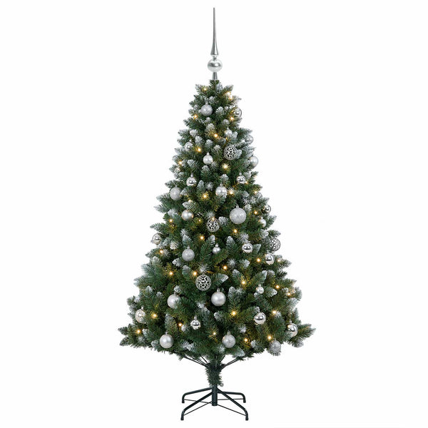 Muovinen joulukuusi koristeilla 120 cm 150 LEDiä