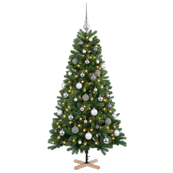 Tekokuusi joulupalloilla 120 cm 150 LEDiä Lämpimän Valkoinen