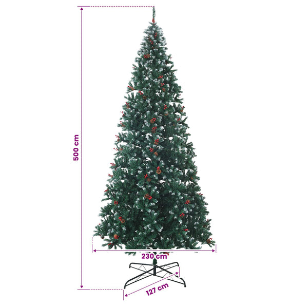 Saranallinen tekokuusi joulupalloilla 500 cm 900 LEDiä
