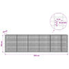 Gabion 3,5 mm langasta ja 5x2,5 cm verkosta 550x20x150 cm