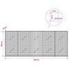 Gabioni, jossa 3,5 mm langat ja 5x5 cm verkko 250x10x100 cm