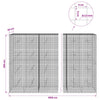 Gabioni, jossa 3,5 mm langat ja 5x5 cm verkko 1050x20x200 cm