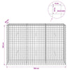 Gabioni, jossa 3,5 mm langat ja 5x5 cm verkko 150x30x100 cm