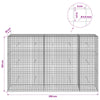 Gabioni, jossa 3,5 mm langat ja 5x5 cm verkko 250x30x150 cm