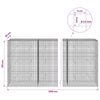 Gabioni, jossa 3,5 mm langat ja 5x5 cm verkko 1200x30x150 cm
