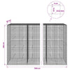 Gabioni, jossa 3,5 mm langat ja 5x5 cm verkko 1100x50x200 cm