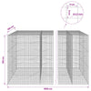 Gabioni, jossa 3,5 mm langat ja 5x5 cm verkko 1050x100x150 cm