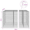 Gabioni, jossa 3,5 mm langat ja 5x5 cm verkko 1150x100x150 cm