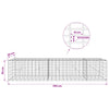 Gabion 3,5 mm Langasta ja 5x10 cm Verkkosta 250x20x50 cm