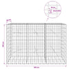 Gabion 3,5 mm Langasta ja 5x10 cm Verkkosta 150x20x100 cm
