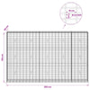 Gabion 3,5 mm Langasta ja 5x10 cm Verkkosta 250x30x150 cm