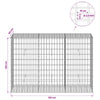 Gabion 3,5 mm Langasta ja 5x10 cm Verkkosta 150x50x100 cm