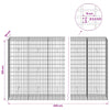 Gabion 3,5 mm Langasta ja 5x10 cm Verkkosta 850x50x150 cm