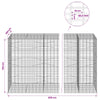 Gabion 3,5 mm Langasta ja 5x10 cm Verkkosta 650x100x150 cm