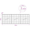 Gabion 3,5 mm langasta ja 10x10 cm verkosta 150x10x50 cm
