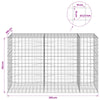 Gabion 3,5 mm langasta ja 10x10 cm verkosta 250x100x150 cm