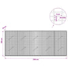 Gabion 5 mm langasta ja 5x2,5 cm verkosta 250x10x100 cm