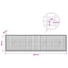 Gabion 5 mm langasta ja 5x2,5 cm verkosta 200x20x50 cm