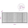 Gabion 5 mm langasta ja 5x2,5 cm verkosta 250x20x100 cm