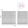Gabion 5 mm langasta ja 5x2,5 cm verkosta 1100x20x150 cm