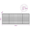 Gabion 5 mm langasta ja 5x2,5 cm verkosta 400x30x150 cm