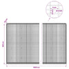 Gabion 5 mm langasta ja 5x2,5 cm verkosta 1000x30x200 cm