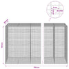 Gabion 5 mm langasta ja 5x2,5 cm verkosta 750x100x150 cm