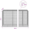Gabion 5 mm langasta ja 5x2,5 cm verkosta 950x100x150 cm