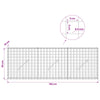 Gabion 5 mm langasta ja 5x5 cm verkosta 150x10x50 cm