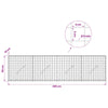 Gabion 5 mm langasta ja 5x5 cm verkosta 200x10x50 cm