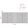 Gabion 5 mm langasta ja 5x5 cm verkosta 250x10x100 cm