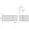 Gabion 5 mm langasta ja 5x5 cm verkosta 450x20x50 cm
