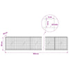 Gabion 5 mm langasta ja 5x5 cm verkosta 550x20x50 cm