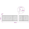 Gabion 5 mm langasta ja 5x5 cm verkosta 1150x20x50 cm