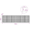 Gabion 5 mm langasta ja 5x5 cm verkosta 600x20x150 cm