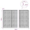 Gabion 5 mm langasta ja 5x5 cm verkosta 1100x20x200 cm