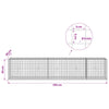 Gabion 5 mm langasta ja 5x5 cm verkosta 250x30x50 cm