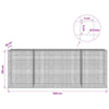 Gabion 5 mm langasta ja 5x5 cm verkosta 400x30x150 cm